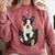 Dog Lovers Boston Terrier In Pocket Dog Face For Men Women Kids Comfort Colors Sweatshirt Crimson