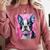 Dog Pink Boston Terrier Comfort Colors Sweatshirt Crimson