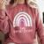 Early Headstart Cute Retro Rainbow Teachers Comfort Colors Sweatshirt Crimson