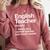 English Teacher Definition Back To School First Day Comfort Colors Sweatshirt Crimson