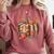 Fall Book Pumpkin Retro Reading Halloween Teacher Comfort Colors Sweatshirt Crimson