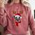 Family Matching Reindeer Xmas Boston Terrier Christmas Comfort Colors Sweatshirt Crimson