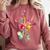 Flower American Sign Language ASL Teacher Teaching Deaf Comfort Colors Sweatshirt Crimson Flower American Sign Language ASL Teacher Teaching Deaf Comfort Colors Sweatshirt Crimson