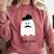 French Teacher Halloween Bonjour Ghost Comfort Colors Sweatshirt Crimson
