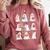 Ghost Reading Teacher Halloween Costume Librarian Book Lover Comfort Colors Sweatshirt Crimson