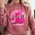 Ghost And Witch Boston Terrier Dog In October We Wear Pink Comfort Colors Sweatshirt Crimson