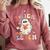 Groovy Halloween Trick Or Teach Retro Floral Ghost Teacher Comfort Colors Sweatshirt Crimson