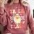 Groovy Teacher Halloween Retro Trick Or Teach Floral Ghost Comfort Colors Sweatshirt Crimson