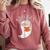 Halloween Cute Ghost Book Reading Teacher Comfort Colors Sweatshirt Crimson