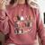 Halloween Library Ghost Books Teacher Spooky Trick Or Teach Comfort Colors Sweatshirt Crimson