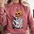Halloween Skeleton Boston Terrier Comfort Colors Sweatshirt Crimson