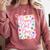 Happy Dot Day Bow Coquette For Teacher Girls Comfort Colors Sweatshirt Crimson