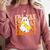 Happy Fri-Yay Friday Lovers Groovy Teacher Life Halloween Comfort Colors Sweatshirt Crimson