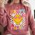 Happy Fri-Yay Groovy Teacher Friday Weekend Fri Yay Comfort Colors Sweatshirt Crimson