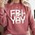 Happy Friyay Teacher Shirt Cute Teacher Fashion Fri-Yay Comfort Colors Sweatshirt Crimson