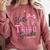 Hello Third Grade First Day Of School Coquette Teacher Girl Comfort Colors Sweatshirt Crimson