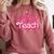 My Job Is Teach Pink Retro Female Teacher Life Women Comfort Colors Sweatshirt Crimson
