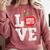 LOVE Kindergarten Teacher Student School Apple Comfort Colors Sweatshirt Crimson