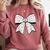 Music Notes Coquette Bow Music Teacher School Musician Band Comfort Colors Sweatshirt Crimson