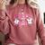 In October We Wear Pink Ballet Ghost Teacher Breast Cancer Comfort Colors Sweatshirt Crimson