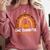 One Thankful Science Teacher Rainbow Boho Fall Thanksgiving Comfort Colors Sweatshirt Crimson