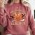 One Thankful Teacher Thanksgiving Retro Groovy Fall Teachers Comfort Colors Sweatshirt Crimson