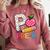 P Is For Pre K Teacher Student Pencil Apple Back To School Comfort Colors Sweatshirt Crimson