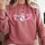 Pink Ghost Teach Halloween Teacher In Spooky Season Comfort Colors Sweatshirt Crimson