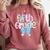 Preppy Fifth Grade Teacher Blue Floral Coquette Pencil Bow Comfort Colors Sweatshirt Crimson