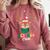 Preschool Crew Xmas Reindeer Teacher Student Christmas Comfort Colors Sweatshirt Crimson