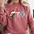 PTO Santa Hat Reindeer Parent Teacher Organization Christmas Comfort Colors Sweatshirt Crimson