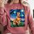 Red Heeler Starry Night Cattle Dog Colorful Art By Aja For Men Women Girls Kids Comfort Colors Sweatshirt Crimson