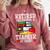 Retired But Forever a Teacher At Heart Teacher Retirement Comfort Colors Sweatshirt Crimson