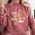 Retro Boho Math Science Professor In My STEM Teacher Era Comfort Colors Sweatshirt Crimson
