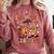 Retro Fall In Love With Learning Autumn Pumpkin Teacher Kids Comfort Colors Sweatshirt Crimson