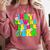Retro Groovy In My Glowing Teacher Era Happy Teacher's Day Comfort Colors Sweatshirt Crimson
