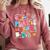 Retro Play Is Learning Kindergarten Teacher Team Women Comfort Colors Sweatshirt Crimson