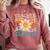 Retro Teacher Daisy Colorful Elementary School Teacher Comfort Colors Sweatshirt Crimson