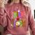 Retro Trick Or Teach Leopard Ghost Halloween Spooky Teacher Comfort Colors Sweatshirt Crimson