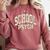 Retro Wildflower School Psych Teacher School Psychologist Comfort Colors Sweatshirt Crimson