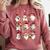 Santa Ghost Reading Books Christmas Library Teacher Comfort Colors Sweatshirt Crimson