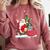 Santa Ugly Christmas Tree Lights Boston Terrier Dog Lover Comfort Colors Sweatshirt Crimson