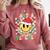 Santas Favorite Teacher Retro Groovy Smile Face Christmas Comfort Colors Sweatshirt Crimson Santas Favorite Teacher Retro Groovy Smile Face Christmas Comfort Colors Sweatshirt Crimson