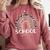 School Psych Teacher School Psychologist Leopard Rainbow Comfort Colors Sweatshirt Crimson
