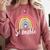 Sé Amable Spanish Bilingual Teacher Be Kind Boho Rainbow Comfort Colors Sweatshirt Crimson