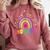 Second Grade Rainbow Girls Boys Teacher Team 2nd Grade Squad Comfort Colors Sweatshirt Crimson