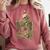 Skeleton Book Floral Skull Halloween Teacher Costume Comfort Colors Sweatshirt Crimson