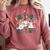 Spooky Ghost PE Teacher Squad Physical Education Halloween Comfort Colors Sweatshirt Crimson