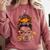 STEM Teacher Messy Bun Fall Vibes Autumn Thanksgiving Men Women Comfort Colors Sweatshirt Crimson