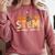 STEM Teacher Thanksgiving Grateful Educator Science Class Comfort Colors Sweatshirt Crimson